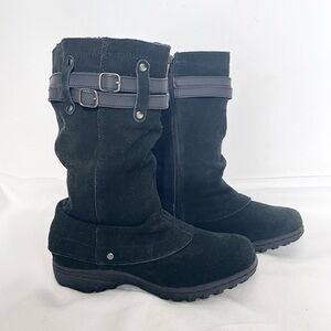 Khombu Black suede leather Women's fall winter boots 7